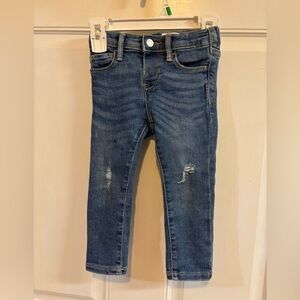 2T Rockstar Stretch Ripped/Distressed Adjustable waist Dark Wash Jeggings EUC